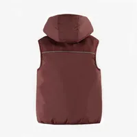 RUST SLEEVELESS HOODED DOWN JACKET, CHILD