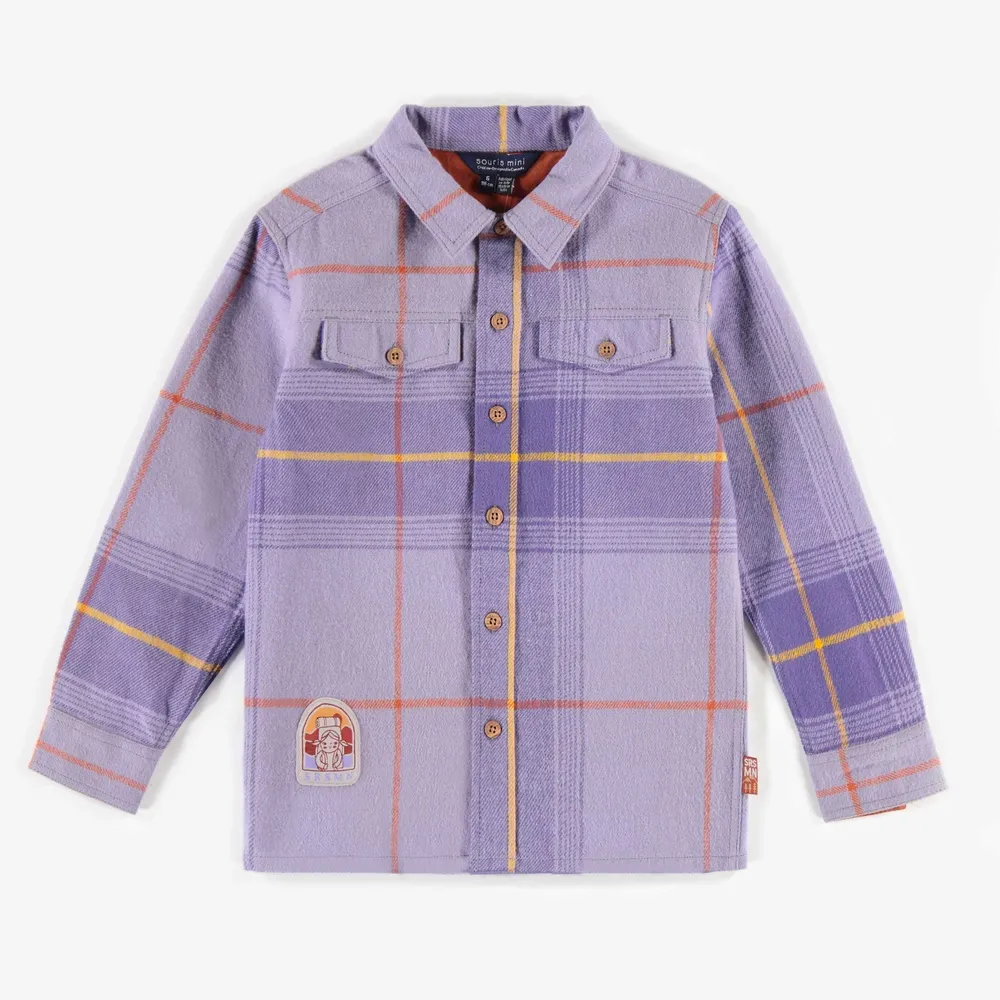 PURPLE FLANNEL PLAID SHIRT, CHILD