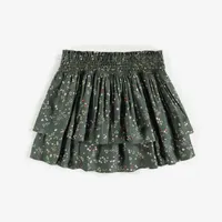 FLORAL GREEN SKIRT WITH RUFFLES VISCOSE, CHILD