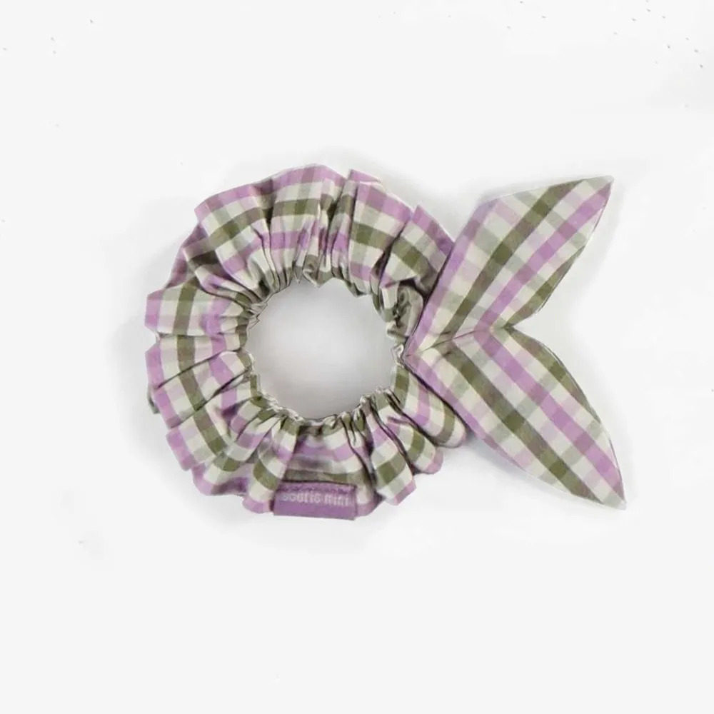 GREEN PLAID SCRUNCHIE IN POPLIN, CHILD