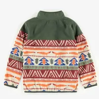 GREEN JACQUARD PATTERNED FLEECE JACKET, CHILD