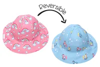 Reversible Kids Patterned Sun Hat - Rainbow | Unicorn