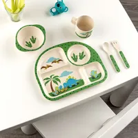 Five Piece Bamboo Dish Set