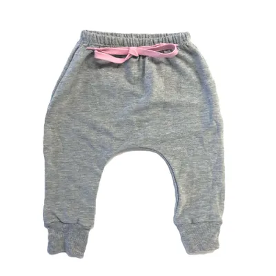 Grey Jogger Pink Faux Drawstring