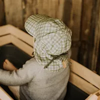 Baby Reversible Flap Sun Hat - Noah / Olive