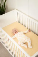 Muslin Crib Sheet - Ochre Stripe