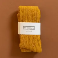 Golden Yellow Cable Knit Tights