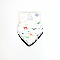 Muslin Bandana Bib Set – Modern Dino & Grid