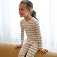 Forest Striped on White PJ Set