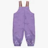 PURPLE PATTERNED POLYURETHANE RAIN OVERALLS, BABY