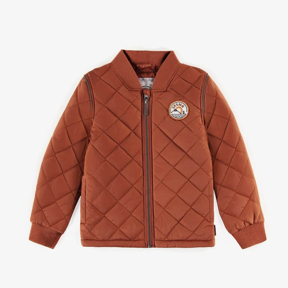 RUST COAT QUILTED NYLON, CHILD