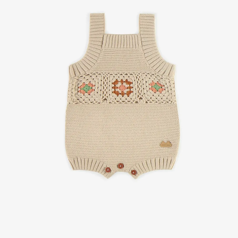 CREAM PATTERNED ONE-PIECE CROCHET, NEWBORN