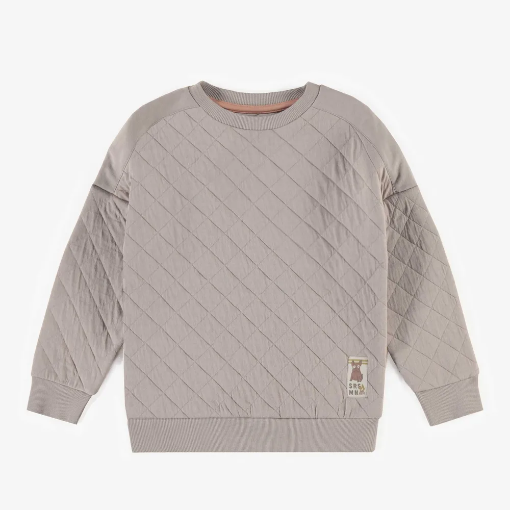 GREY SWEATER QUILTED JERSEY, CHILD