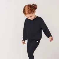 "Miles Basics" Pure Black Puff Sweatshirt