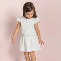 CANDY SKY STRIPE FLUTTER DRESS