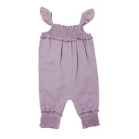 Organic Muslin Sleeveless Romper Amethyst