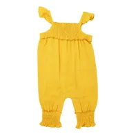 Organic Muslin Sleeveless Romper Saffron