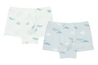 Bamboo Boys Boxer Briefs Underwear (2 Pack) - Belugas