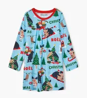 Wild About Christmas Girl's Long Sleeve Nightdress