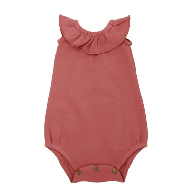 ORGANIC SLEEVELESS RUFFLE BODYSUITS