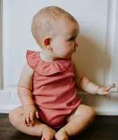 ORGANIC SLEEVELESS RUFFLE BODYSUITS