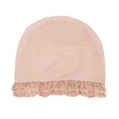 Organic Lace Ruffle Cap Rosewater