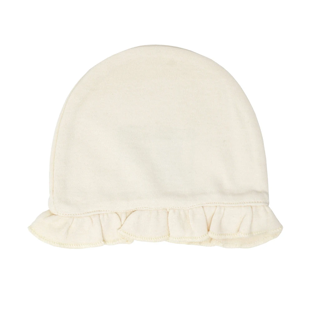 ORGANIC RUFFLE CAPS - BEIGE