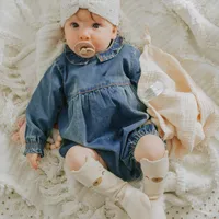 PUFFY ONE-PIECE LIGHTWEIGHT DENIM, NEWBORN