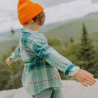 AQUA FLANNEL PLAID SHIRT, CHILD