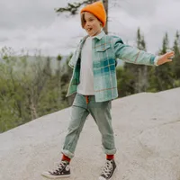 AQUA FLANNEL PLAID SHIRT, CHILD