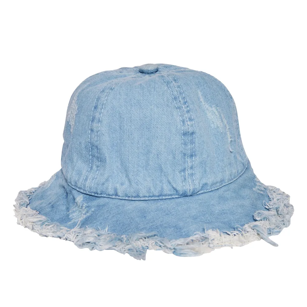 RAW EDGE CLOCHE HAT DENIM