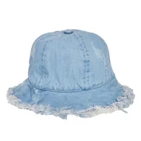 RAW EDGE CLOCHE HAT DENIM