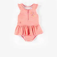 PINK STRIPED ONE-PIECE SWIMSUIT, BABY GIRL