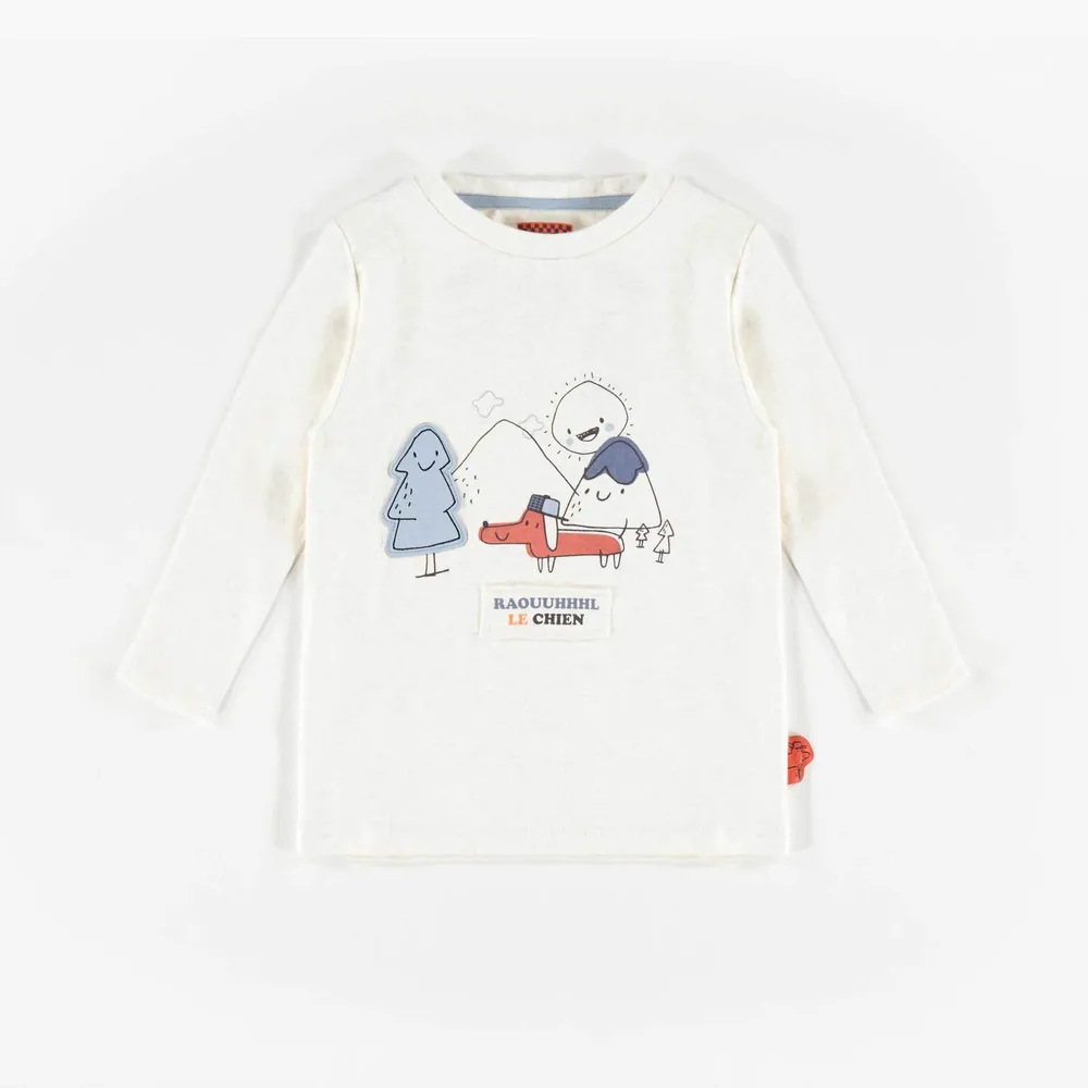 ORGANIC CREAM LONG-SLEEVE T-SHIRT, BABY BOY