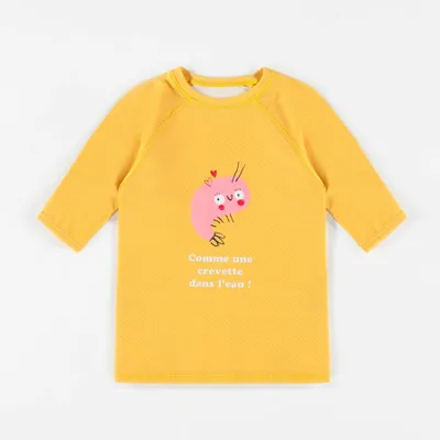 YELLOW SHORT-SLEEVE SWIM T-SHIRT, GIRL