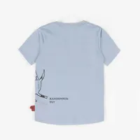 STRETCH JERSEY BLUE T-SHIRT WITH ILLUSTRATIONS, BOY