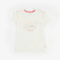 ORGANIC CREAM SHORT-SLEEVE T-SHIRT, GIRL