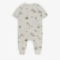 CREAM ONE-PIECE PAJAMA WITH RABBIT PATTERNS ORGANIC COTTON, BABY