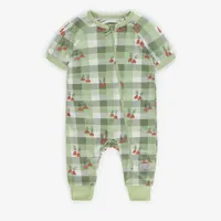 PLAID GREEN ONE-PIECE PYJAMA WITH CARROTS ORGANIC COTTON, BABY