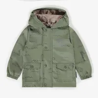 HOODED GREEN RAINCOAT POLYURETHANE