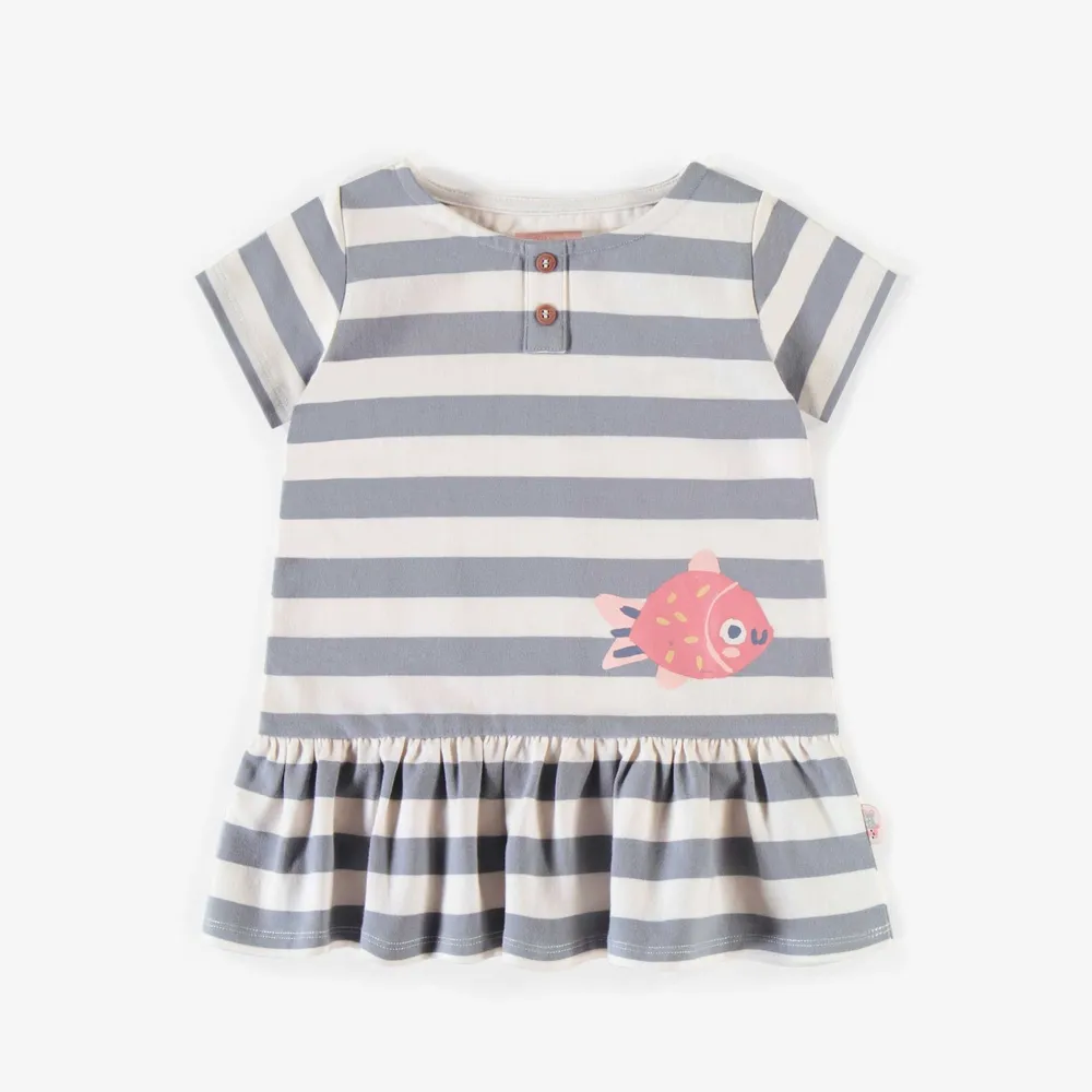 STRETCHY ORGANIC COTTON DRESS, BABY