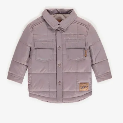 PLATINUM GREY QUILTED OVERSHIRT WITH RECYCLED FIBER INSULATION