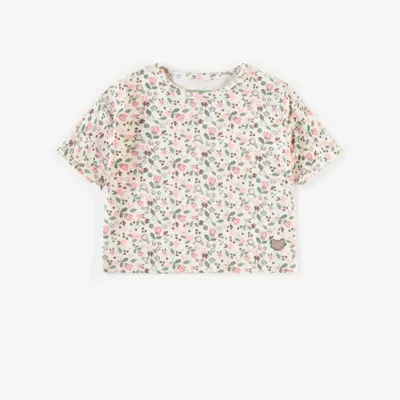 PATTERNED CROP T-SHIRT STRETCH COTTON, BABY