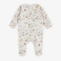 PYJAMA WITH ETHNIC PATTERNS ORGANIC COTTON, NEWBORN