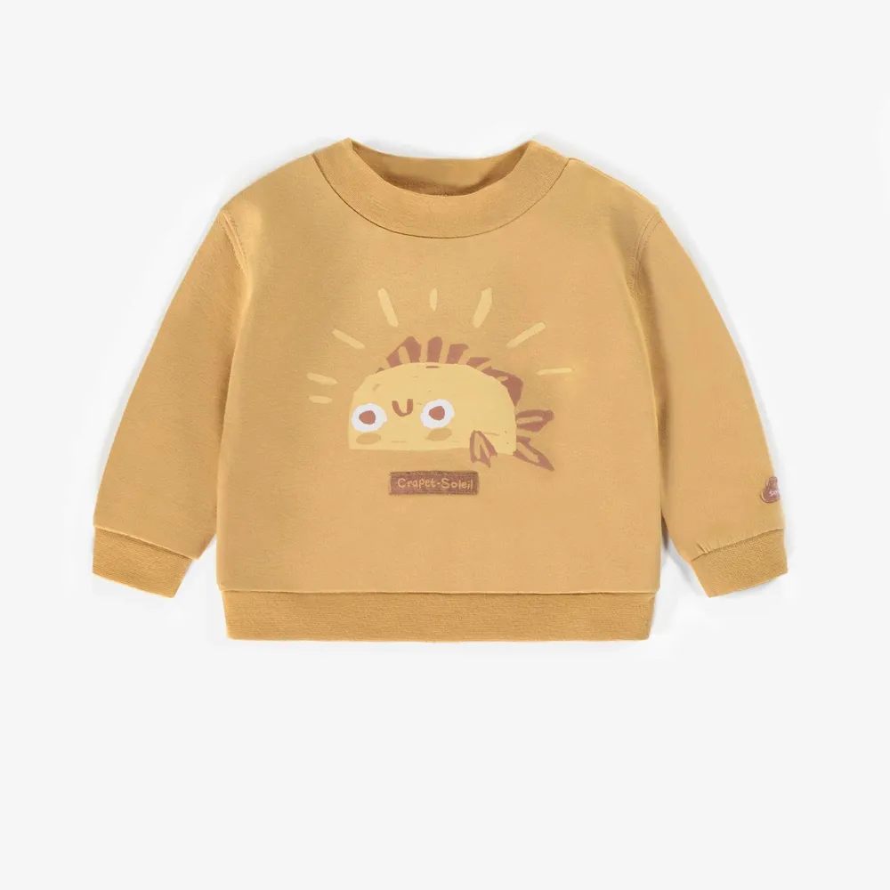 YELLOW CREWNECK FRENCH COTTON TERRY, NEWBORN