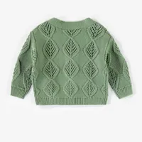 GREEN KNITTED CARDIGAN, NEWBORN