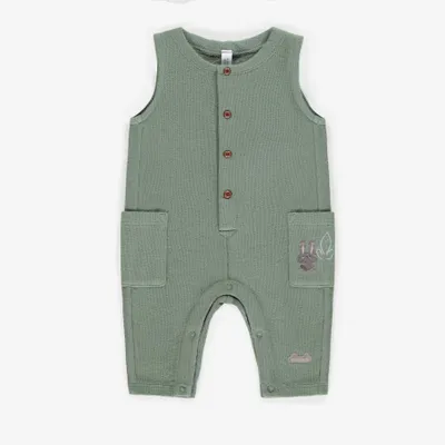 GREEN ONE-PIECE ORGANIC CREPE FRENCH TERRY, NEWBORN