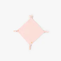 SMALL PINK MUSLIN COMFORTER WITH TEDDY BEAR, NEWBORN