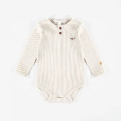 ORGANIC COTTON HENLEY COLLAR BODYSUIT