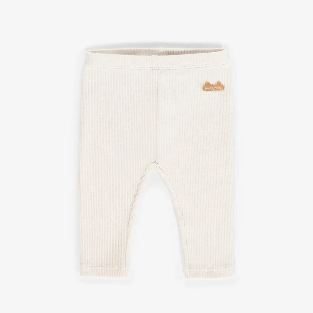 CREAM LEGGINGS ORGANIC COTTON, NEWBORN